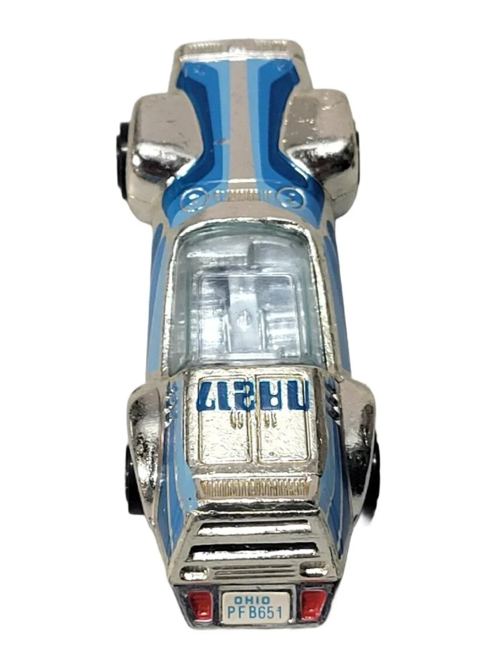 1980 Kenner CPG Prod Corp No.1027 Silver Blue NA 217 Die-cast Race Car OH plate